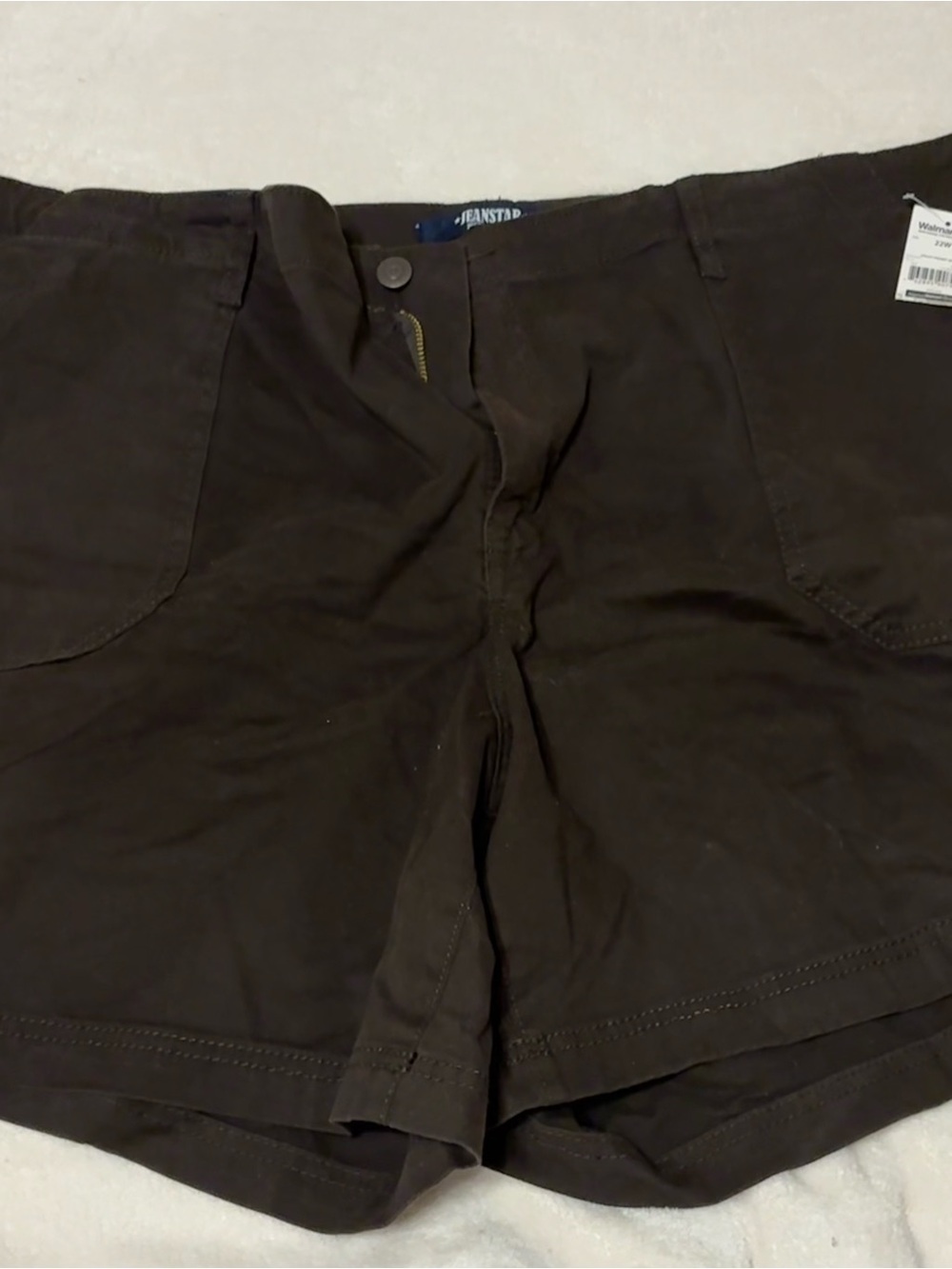 NWT Women’s 22W Brown Jeanstar Utility Shorts Front & Back Pockets